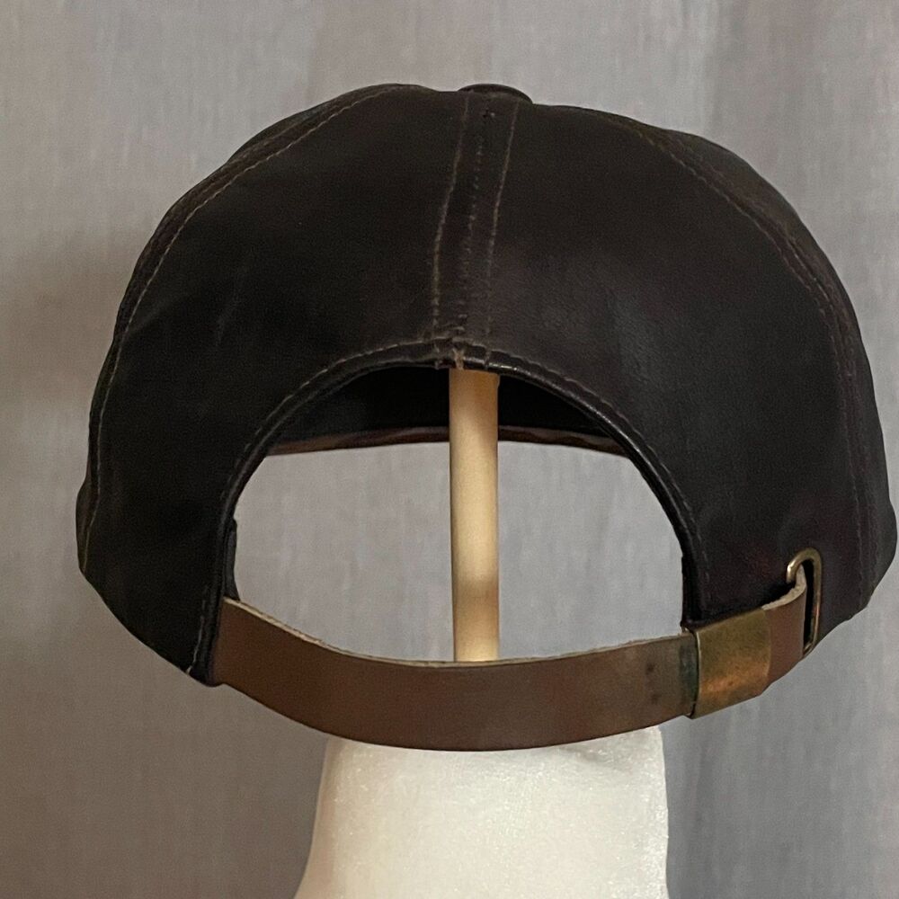 Kangol Vintage Brown Leather Strapback Dad Hat Cap Men’s Made in USA - Picture 9 of 9